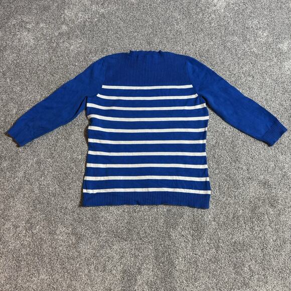 Lauren Ralph Lauren Sweater Womens Medium Ribbed Knit Preppy Nautical Striped - Picture 6 of 6